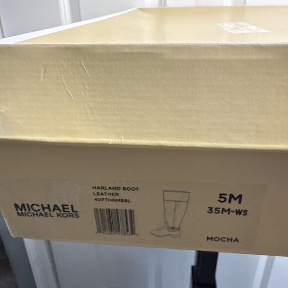 Michael Kors Harland Knee High Riding Boots Brown Leather 5M Wide Calf NWB - Picture 12 of 12